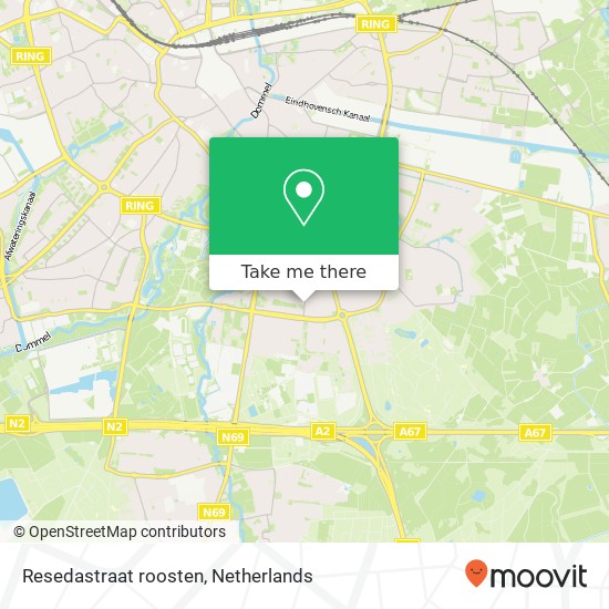 Resedastraat roosten, 5644 Eindhoven map