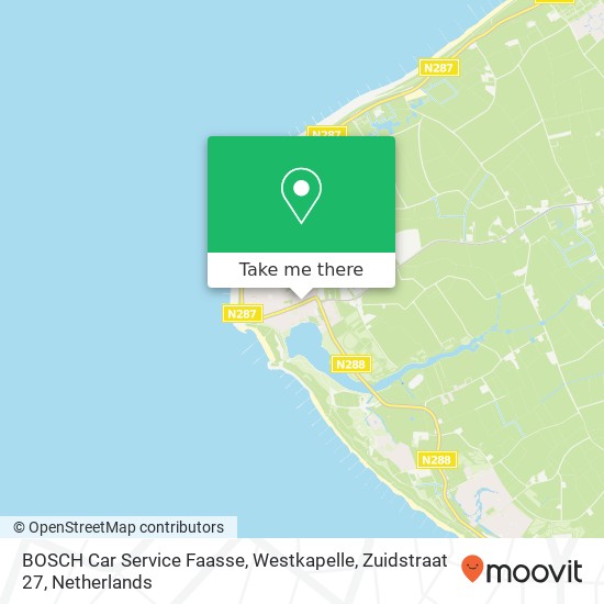 BOSCH Car Service Faasse, Westkapelle, Zuidstraat 27 map