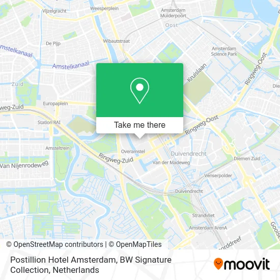 Postillion Hotel Amsterdam, BW Signature Collection map
