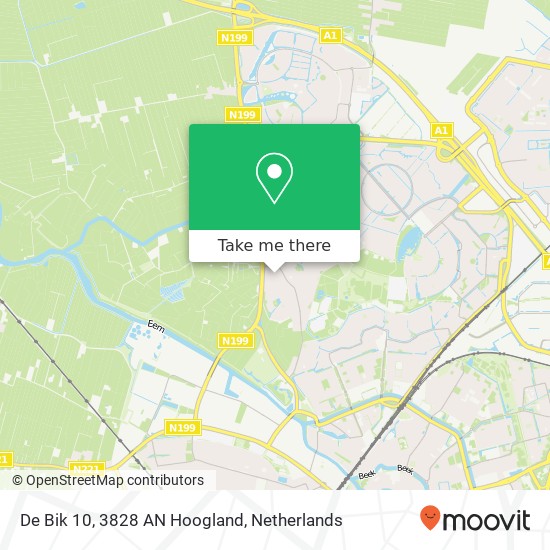 De Bik 10, 3828 AN Hoogland map