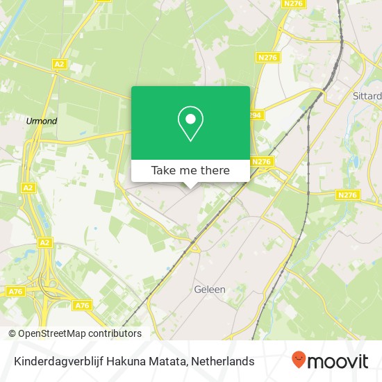 Kinderdagverblijf Hakuna Matata, Napoleonbaan Noord 121 map