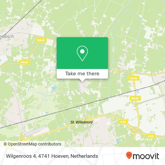 Wilgenroos 4, 4741 Hoeven map