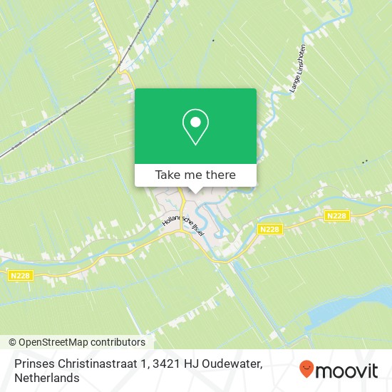 Prinses Christinastraat 1, 3421 HJ Oudewater map