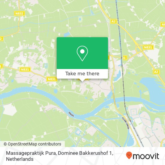 Massagepraktijk Pura, Dominee Bakkerushof 1 Karte