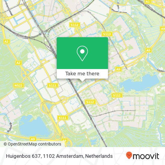 Huigenbos 637, 1102 Amsterdam map