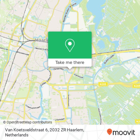 Van Koetsveldstraat 6, 2032 ZR Haarlem map