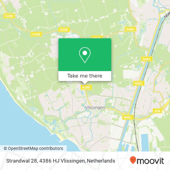 Strandwal 28, 4386 HJ Vlissingen map