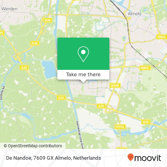 De Nandoe, 7609 GX Almelo map