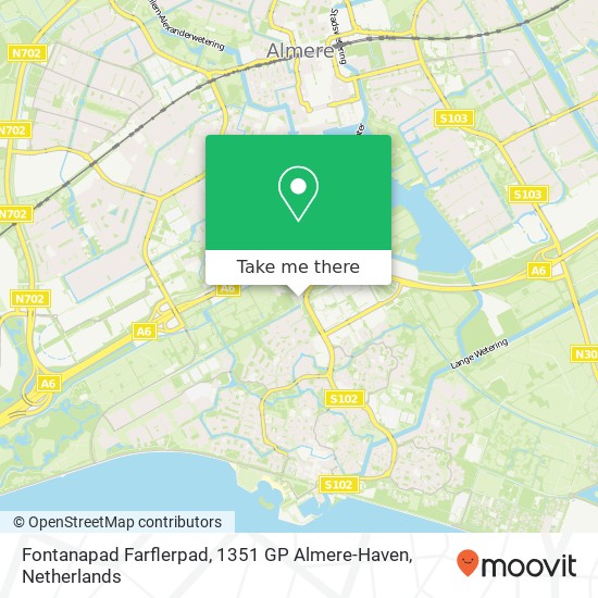 Fontanapad Farflerpad, 1351 GP Almere-Haven Karte