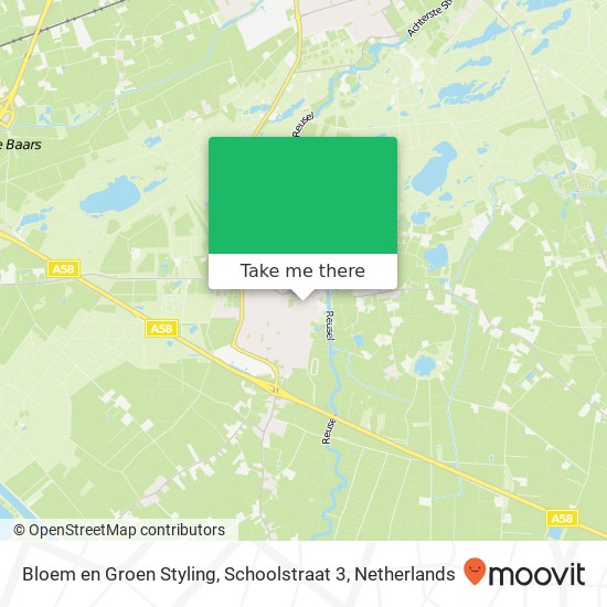 Bloem en Groen Styling, Schoolstraat 3 Karte