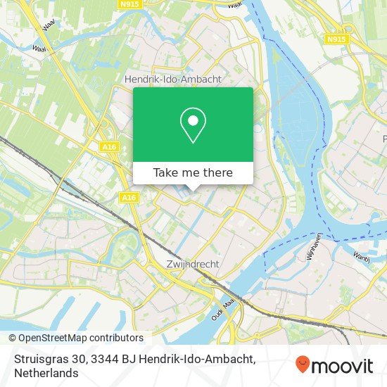 Struisgras 30, 3344 BJ Hendrik-Ido-Ambacht map