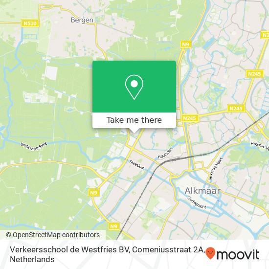 Verkeersschool de Westfries BV, Comeniusstraat 2A map