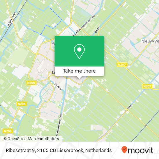 Ribesstraat 9, 2165 CD Lisserbroek map