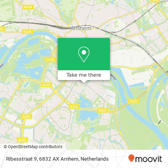Ribesstraat 9, 6832 AX Arnhem Karte