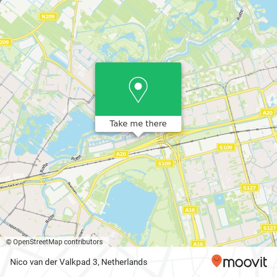 Nico van der Valkpad 3, 3056 RA Rotterdam Karte