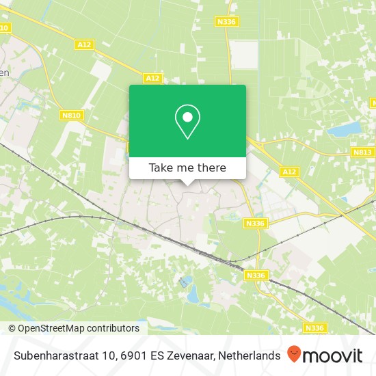 Subenharastraat 10, 6901 ES Zevenaar Karte