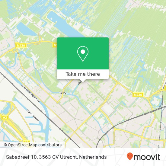 Sabadreef 10, 3563 CV Utrecht map