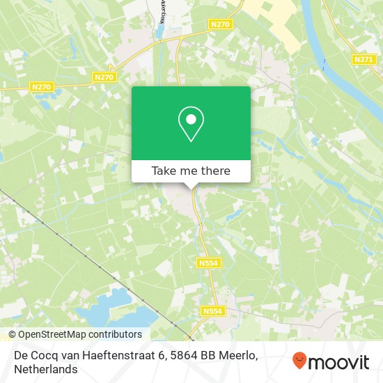 De Cocq van Haeftenstraat 6, 5864 BB Meerlo Karte