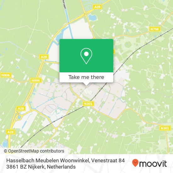 Hasselbach Meubelen Woonwinkel, Venestraat 84 3861 BZ Nijkerk map