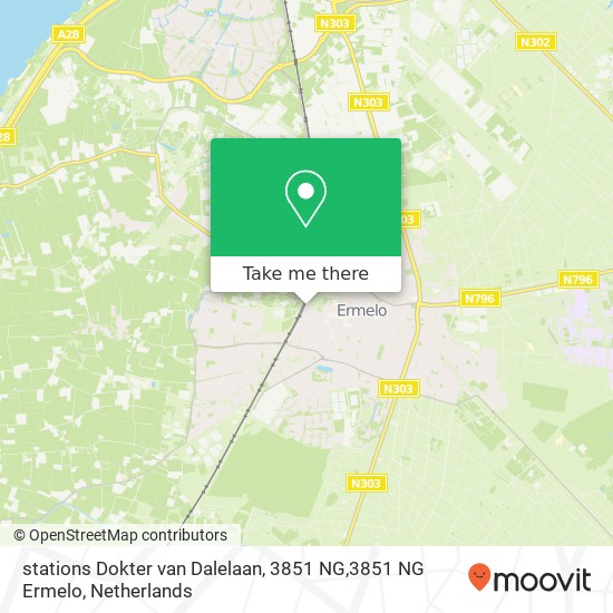 stations Dokter van Dalelaan, 3851 NG,3851 NG Ermelo Karte