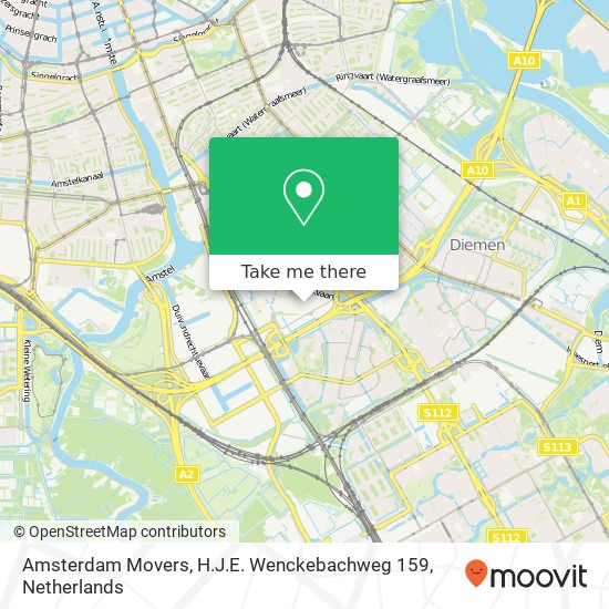 Amsterdam Movers, H.J.E. Wenckebachweg 159 Karte