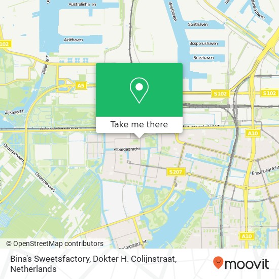 Bina's Sweetsfactory, Dokter H. Colijnstraat map