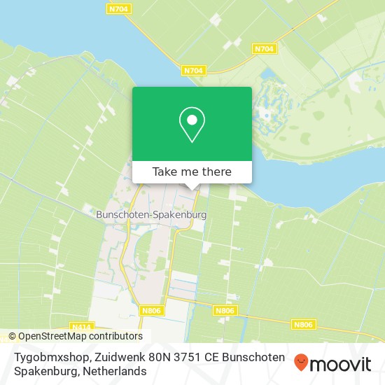 Tygobmxshop, Zuidwenk 80N 3751 CE Bunschoten Spakenburg map