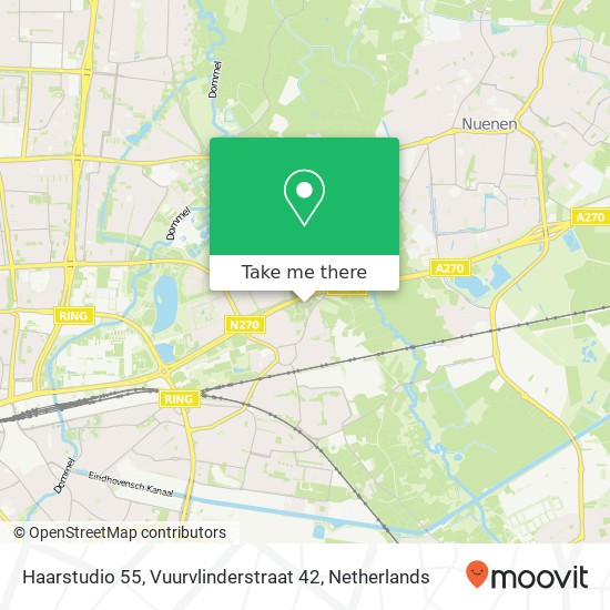 Haarstudio 55, Vuurvlinderstraat 42 map