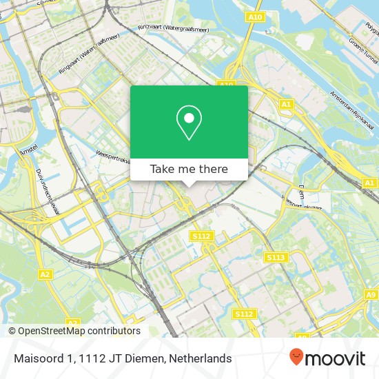 Maisoord 1, 1112 JT Diemen map