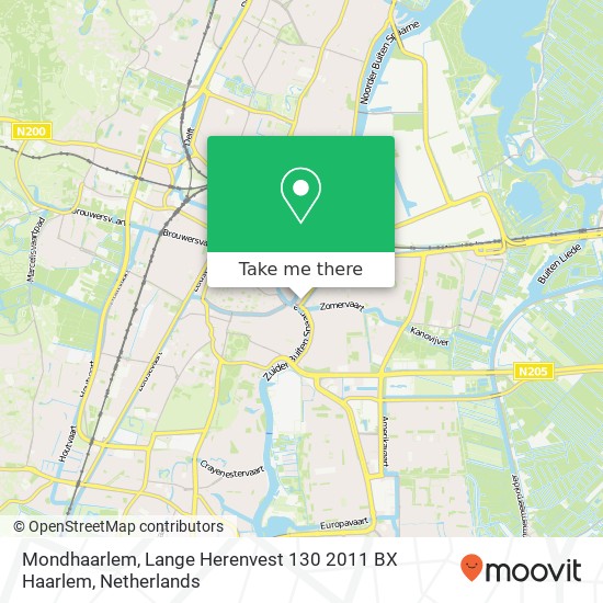Mondhaarlem, Lange Herenvest 130 2011 BX Haarlem map