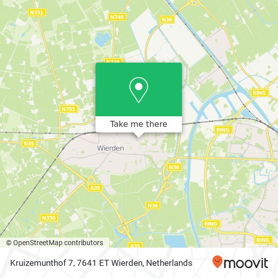 Kruizemunthof 7, 7641 ET Wierden Karte