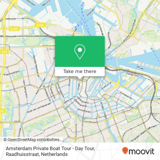 Amsterdam Private Boat Tour - Day Tour, Raadhuisstraat map