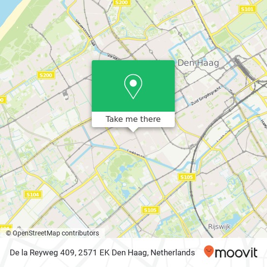 De la Reyweg 409, 2571 EK Den Haag map