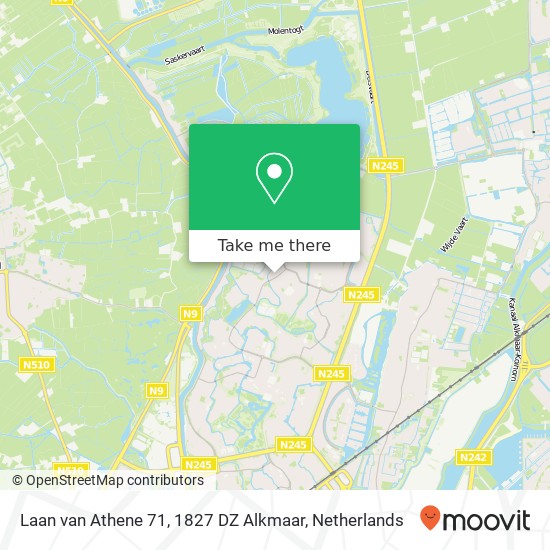 Laan van Athene 71, 1827 DZ Alkmaar Karte