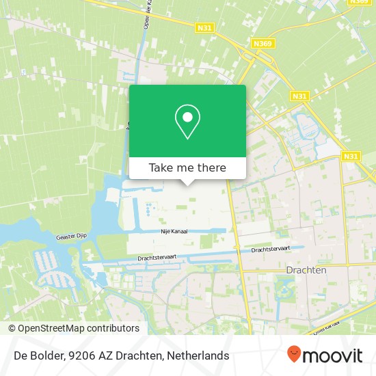 De Bolder, 9206 AZ Drachten map