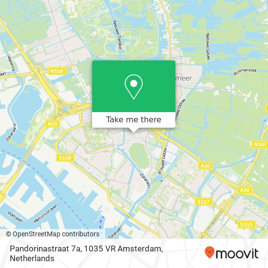 Pandorinastraat 7a, 1035 VR Amsterdam map