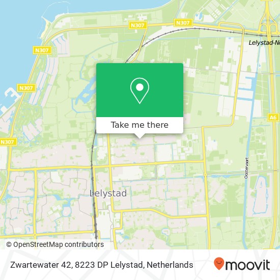 Zwartewater 42, 8223 DP Lelystad Karte