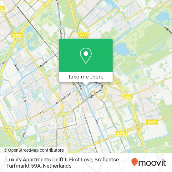 Luxury Apartments Delft II First Love, Brabantse Turfmarkt 59A map