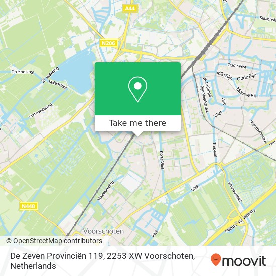 De Zeven Provinciën 119, 2253 XW Voorschoten map