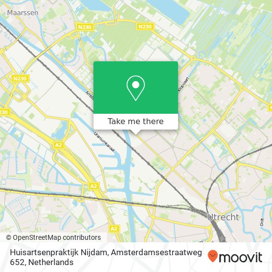 Huisartsenpraktijk Nijdam, Amsterdamsestraatweg 652 map