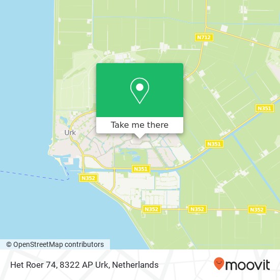 Het Roer 74, 8322 AP Urk map