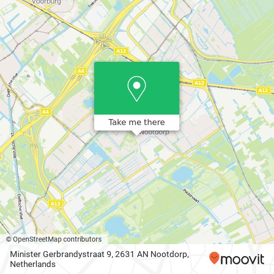 Minister Gerbrandystraat 9, 2631 AN Nootdorp map