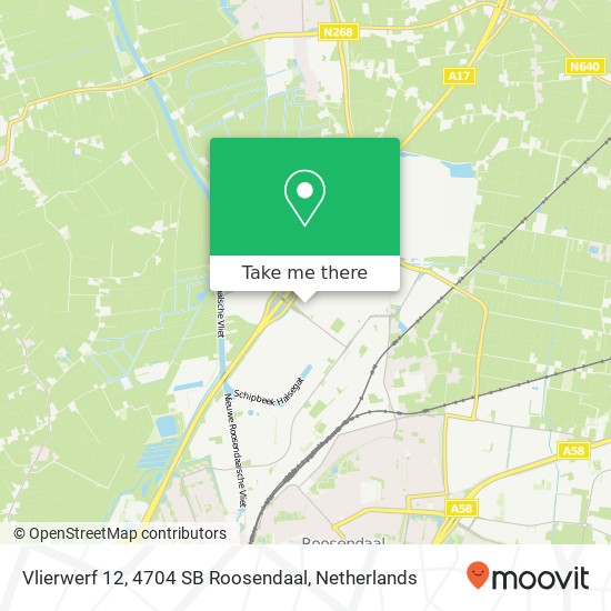 Vlierwerf 12, 4704 SB Roosendaal map