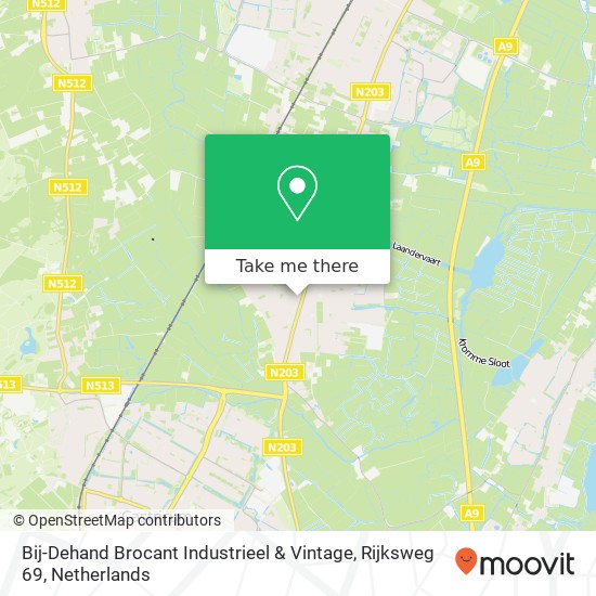 Bij-Dehand Brocant Industrieel & Vintage, Rijksweg 69 map