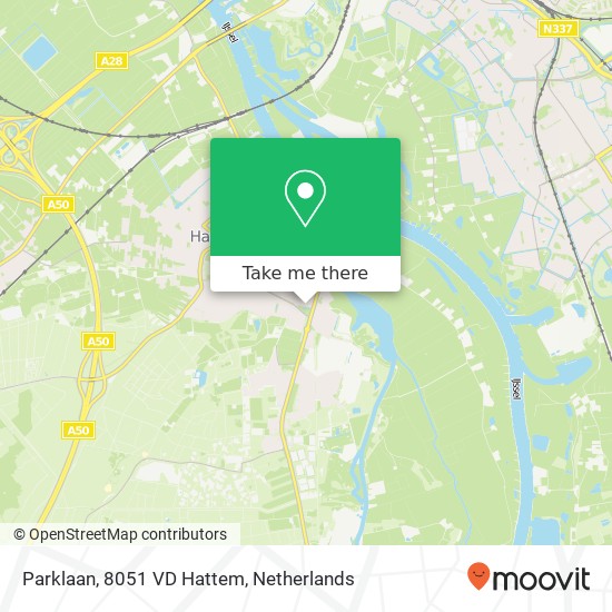 Parklaan, 8051 VD Hattem map