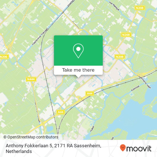 Anthony Fokkerlaan 5, 2171 RA Sassenheim map