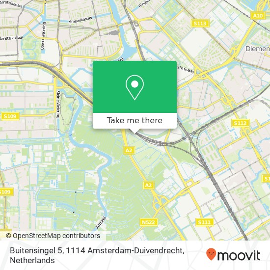 Buitensingel 5, 1114 Amsterdam-Duivendrecht Karte