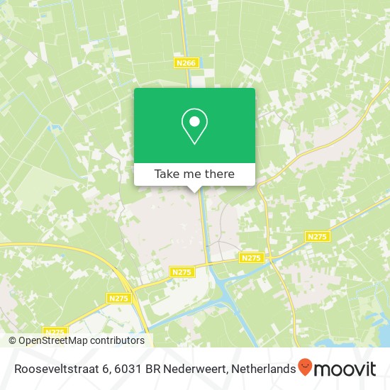 Rooseveltstraat 6, 6031 BR Nederweert Karte