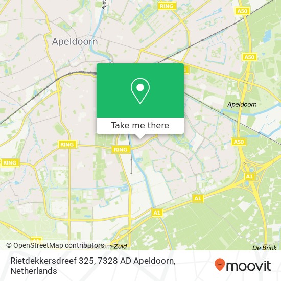 Rietdekkersdreef 325, 7328 AD Apeldoorn map