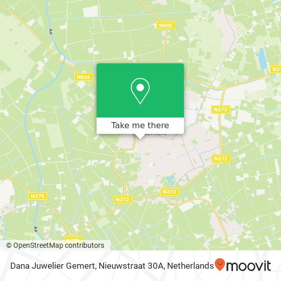 Dana Juwelier Gemert, Nieuwstraat 30A map